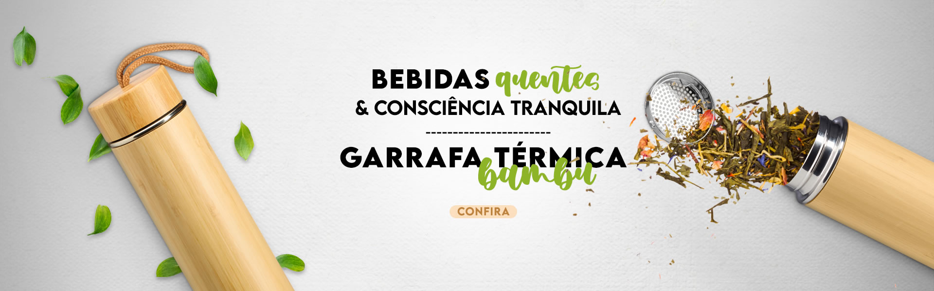 Garrafa Trmica Bambu 400ml com Infusor